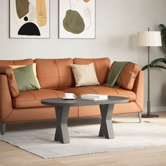 vidaXL Metallic Furniture Leg 2 Pieces Suitable for Table / Coffee Table / Office 28x43cm Charcoal