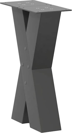 vidaXL Metallic Furniture Leg 2 Pieces Suitable for Table / Coffee Table / Office 28x43cm Charcoal