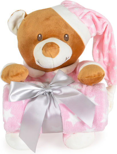 Cangaroo Κουβέρτα Αγκαλιάς & Λίκνου Addie Bear με Ζωάκι 75x90εκ.