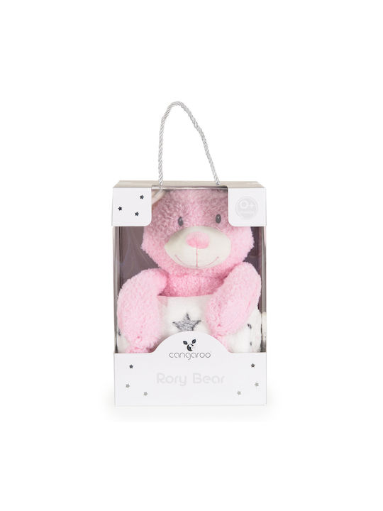 Cangaroo Blanket Nursery Swaddling Blankets Rory Bear Pink with Animal 75x90cm