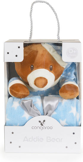 Cangaroo Decke Wickeltücher für Kinderzimmer Addie Bear Blau mit Tierchen 75x90cm