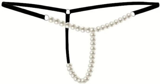 Γυναικείο Εσώρουχο Annamu Pearl Thong Μαύρο A-1010