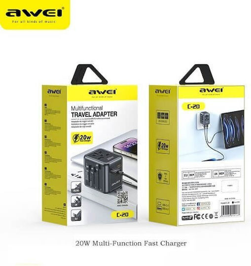 Awei Steckdosenadapter von Universal zu Universal
