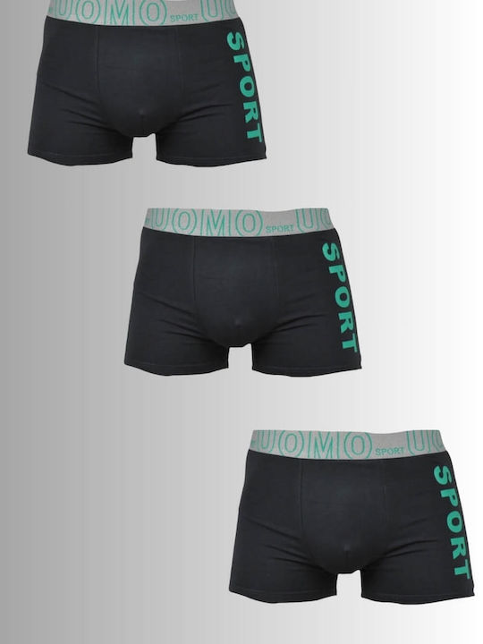 Uomo Men's Boxers 3Pack Green