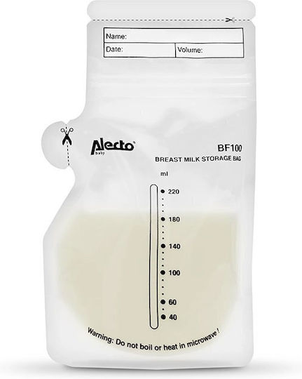 Alecto Baby Σακουλάκια Αποθήκευσης Μητρικού Γάλακτος 220ml 100τμχ