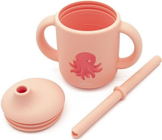 Sassi Junior Kleinkinderbecher aus Silikon Rosa 120ml