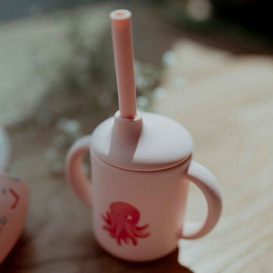 Sassi Junior Kleinkinderbecher aus Silikon Rosa 120ml