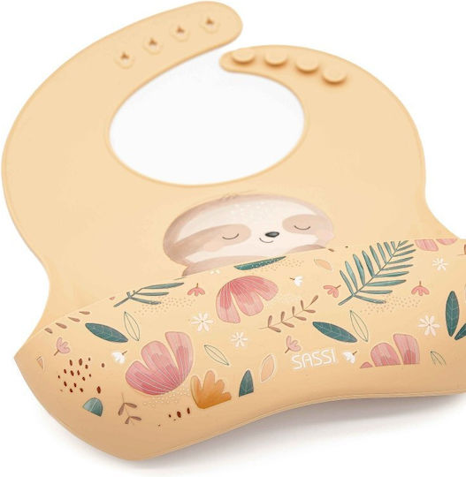 Sassi Junior Σαλιάρα Σιλικόνης με Τσέπη Κίτρινη για 6 m+