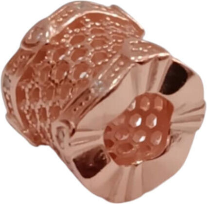 Kalliopisilver Silver 925 Symbol Charm Round Rose Gold Pierced Hearts Zircon D108-rgold