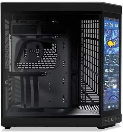 HYTE Y70 Touch Infinite Геймърско бюро Midi Tower Компютърна кутия със страничен прозорец Черен
