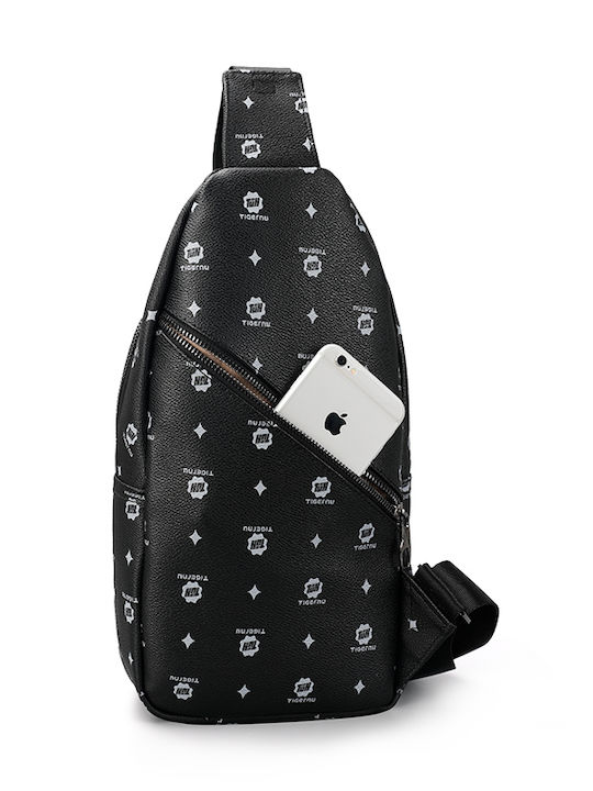 Geantă pentru bărbați Pentru piept Black with White Design