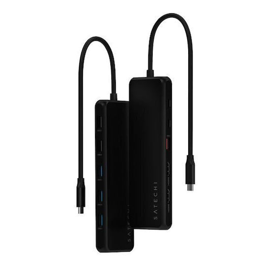 Satechi 13-in-1 USB-C USB-C Docking Station με HDMI/DisplayPort 4K PD Ethernet και σύνδεση 3 Οθονών Μαύρο