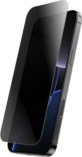 Crong 3D 0.18мм Поверителност Закалено Стъкло (iPhone 17e / 16e / 14 / 13 / 13 Pro)