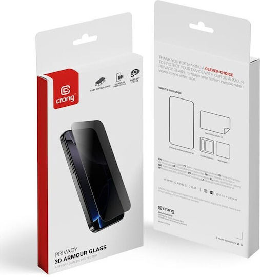 Crong 3D 0.18mm Privacy Tempered Glass (iPhone 16)