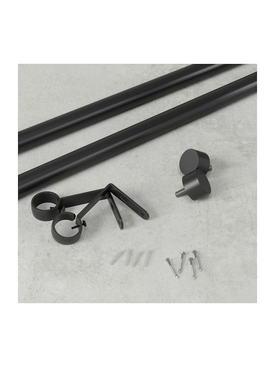 Umbra Bară Pliabilă Metalică Pentru Perdele Cappa Single Diametru 25mm Lungime 91-168cm Neagră