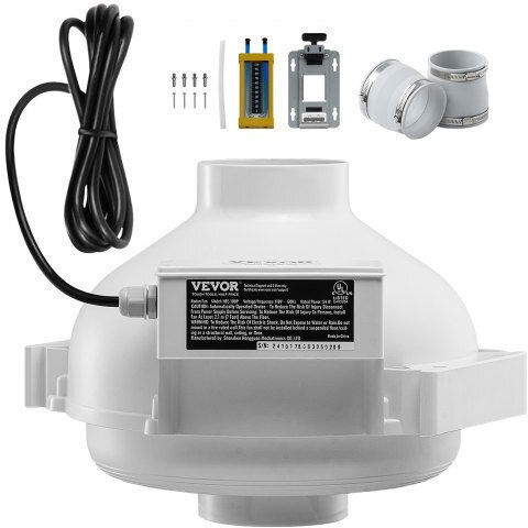 Vevor Radon Fan System 260 Cfm 4" 3.5" Dfstj4inch267v2hbv2
