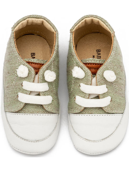 Babywalker Βαπτιστικά Δερμάτινα Sneakers Αγκαλιάς Πράσινα