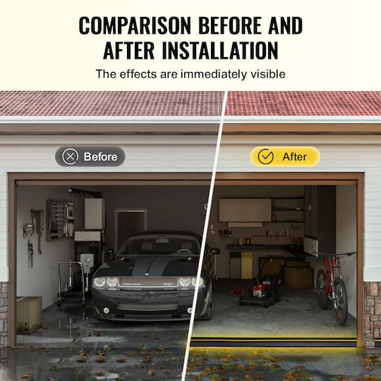 Vevor Garage Door Threshold Sealing Strip 12 Ft Universal Bottom Waterproof PVC