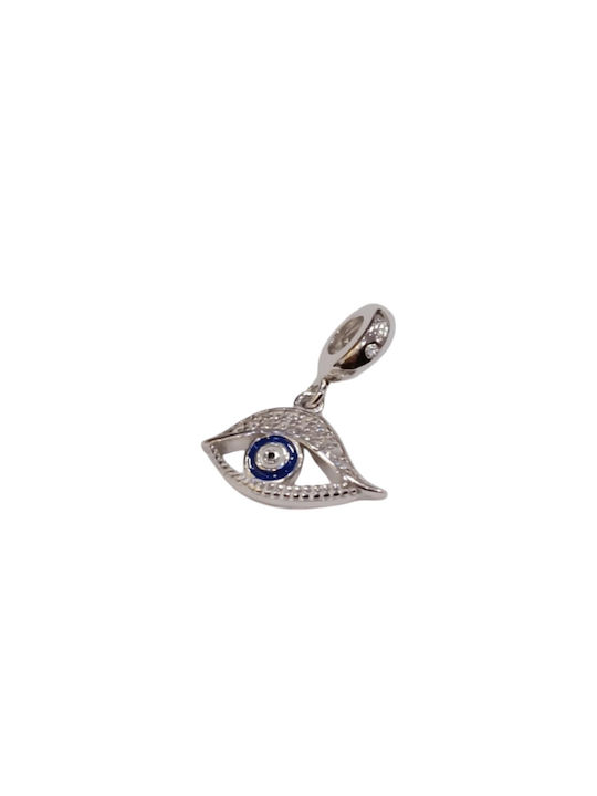 Kalliopi Silver Charm Auge aus Silber mit Zirkon