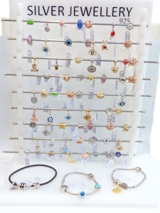 Kalliopi Silver Klemmanhänger Auge aus Vergoldetem Silber mit Zirkon Blau
