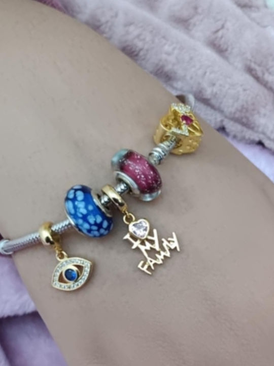 Kalliopi Silver Klemmanhänger Auge aus Vergoldetem Silber mit Zirkon Blau