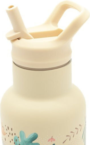 Sassi Junior Sloth Детска Бутилка За Вода Неръждаема Стомана Със Сламка Сива 350ml