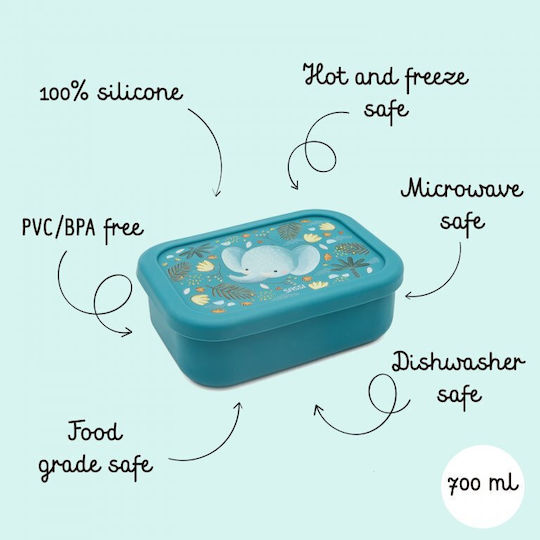 Sassi Junior Elephant Plastic Kids' Food Container 0.7lt Gray x 12cm