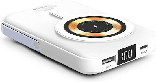 Urban Factory MagSafe Power Bank 10000mAh с USB-A порт и USB-C порт Бял