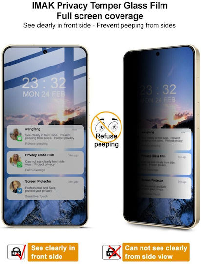 Privacy Full Face Tempered Glass Μαύρο (Galaxy S25+ )