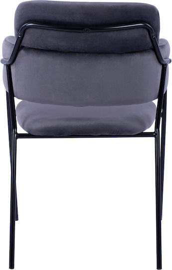 Kelso Πολυθρόνες Τραπεζαρίας Βελούδινες Γκρι 2τμχ 52.5x52x80εκ.