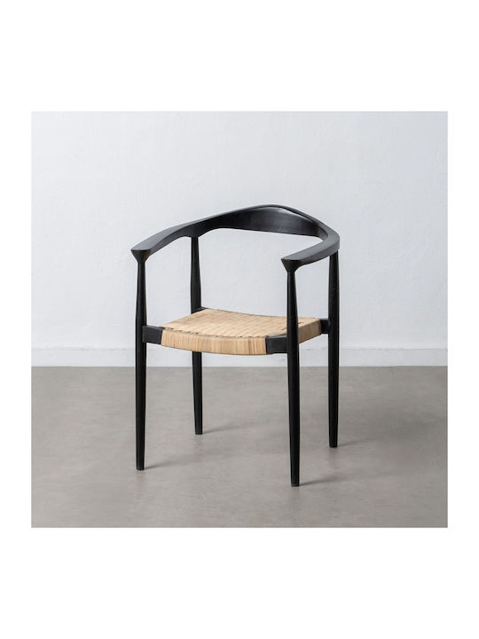 Dining Room Wooden Chair Natural Black 59x58x76.5cm