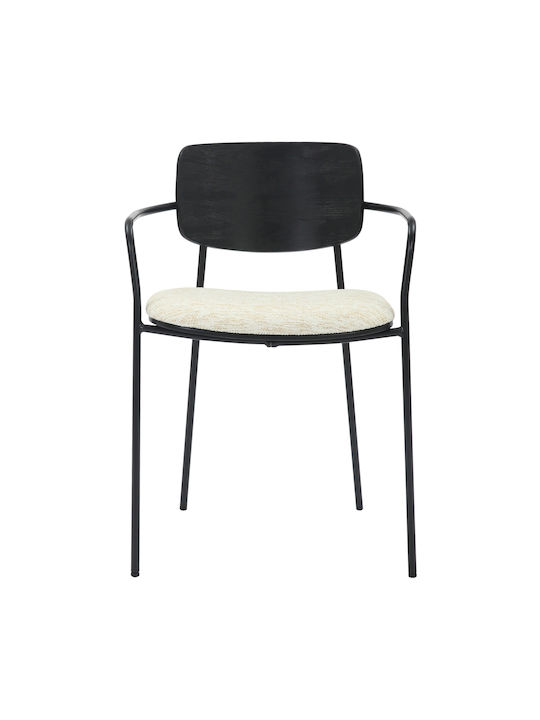 Vikki Dining Room Metallic Armchair Black-ecru 54x54x75cm 2pcs