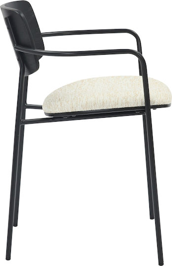 Vikki Dining Room Metallic Armchair Black-ecru 54x54x75cm 2pcs