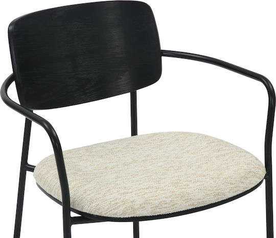 Vikki Dining Room Metallic Armchair Black-ecru 54x54x75cm 2pcs