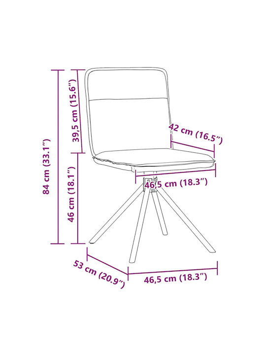 Scaune Sala de mese Gri deschis 2buc 46.5x53x84buc