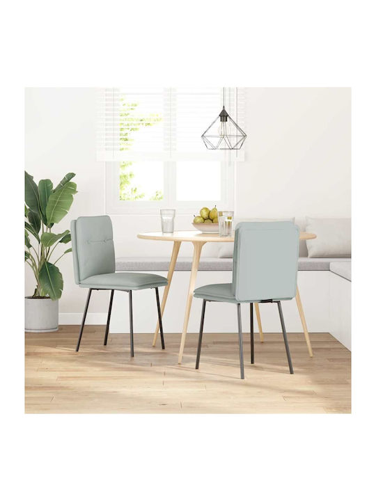 Dining Room Velvet Chair Light grey 45x54x83cm 2pcs