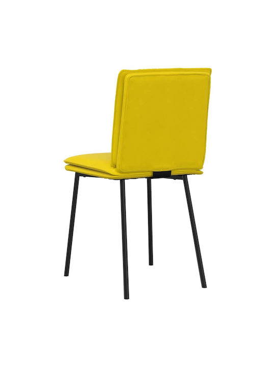 Dining Room Velvet Chair Yellow 45x54x83cm 2pcs