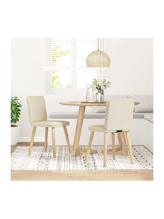 Dining Room Wooden Chair Beige 45x54x86cm 2pcs