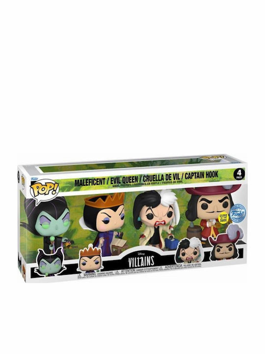 Funko Поп! Филми: Maleficent, Evil Queen, Cruella De Vil, Captain Hook Свети в тъмното Ексклузивен