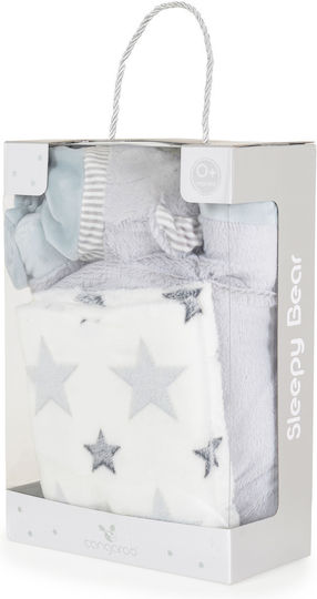Cangaroo Blanket Nursery Swaddling Blankets Sleepy Bear Gray with Animal 70x95cm