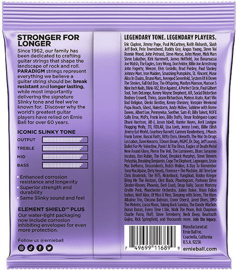 Ernie Ball Ball Ultra Slinky Paradigm Set of Electric Guitar Strings Steel 10 - 48