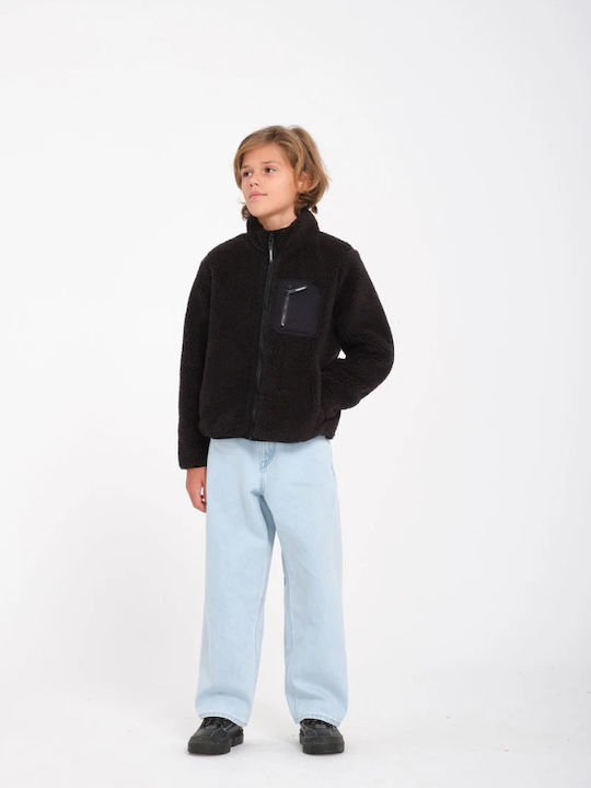 Cardigan pentru copii Fleece Black Muzzer Fuzzar