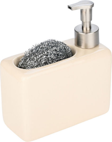 Estia Allure Dispenser Κεραμικό με Θήκη για Σφουγγάρι Μπεζ