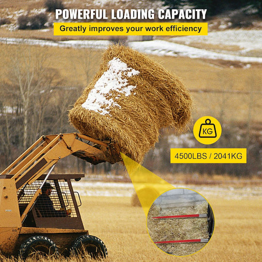 Vevor Pair Hay Spear 49" Bale Spear 3000 Lbs Bale Spike Quick Attach Square Hay Bale Spears 1 3/4" Red Coated Bale Forks Bale Hay Spike Hex Nut & Sleeve Buckets Tractors Loaders
