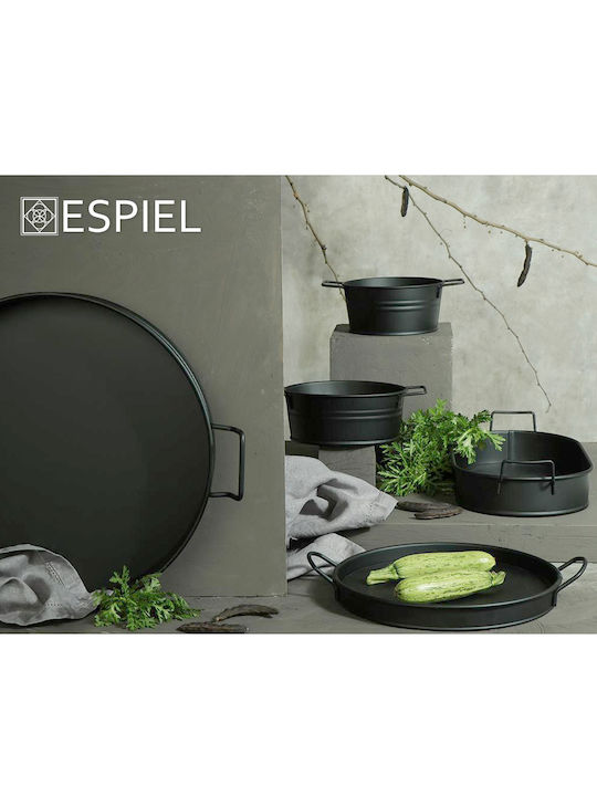 Espiel Oval Tavă de Servire cu Mânere în Culoare Negru 34x14.5x5cm 2buc