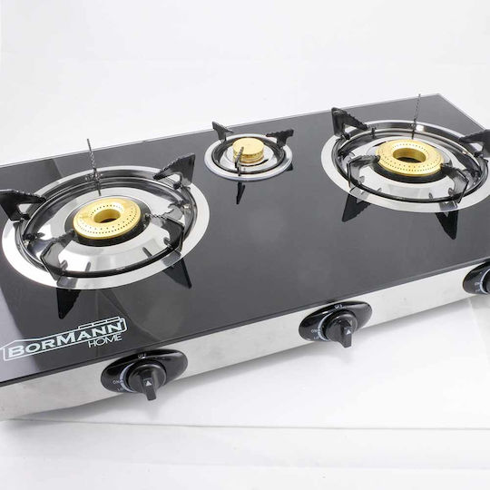 Bormann Elite BLG8500 Countertop Gas Burner Triple Black