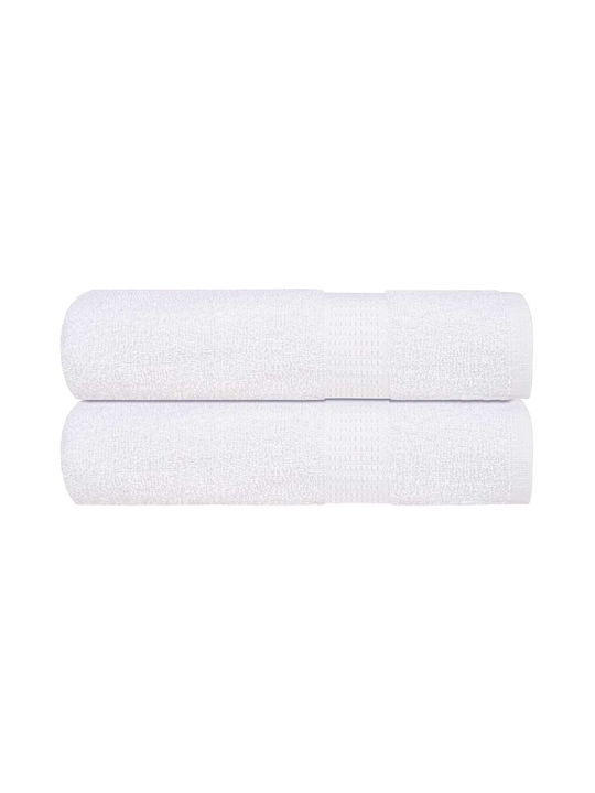vidaXL Bath Towel 70x140cm White 2 Pieces