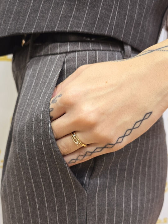 Mentzos Ring with Zircon made of Gold 9K