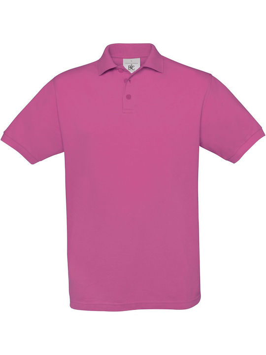 B&C Men's Short Sleeve Promotional Blouse Fuchsia