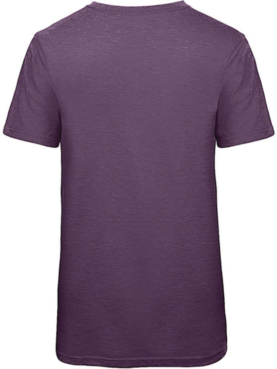 B&C Men's Short Sleeve Promotional T-Shirt Heather Purple